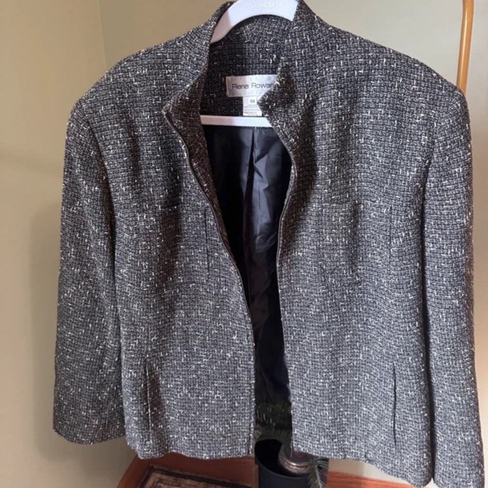 Rena Rowan Black and White Tweed Blazer